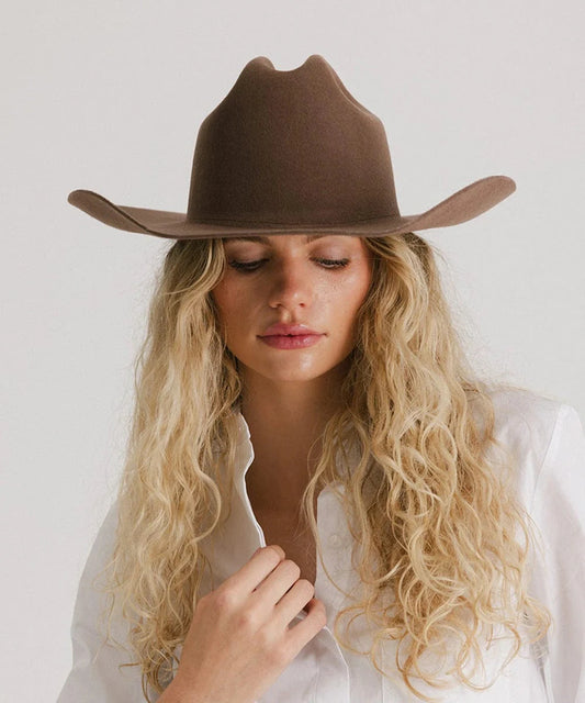 Chocolate Matriarch Cattleman Wool Cowboy Hat