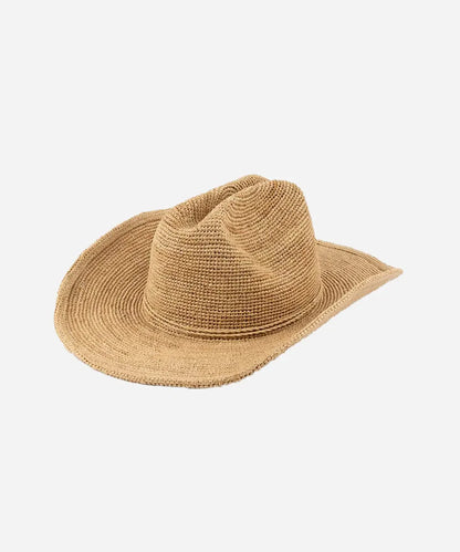 Natural Ames Packable Raffia Cowboy Hat