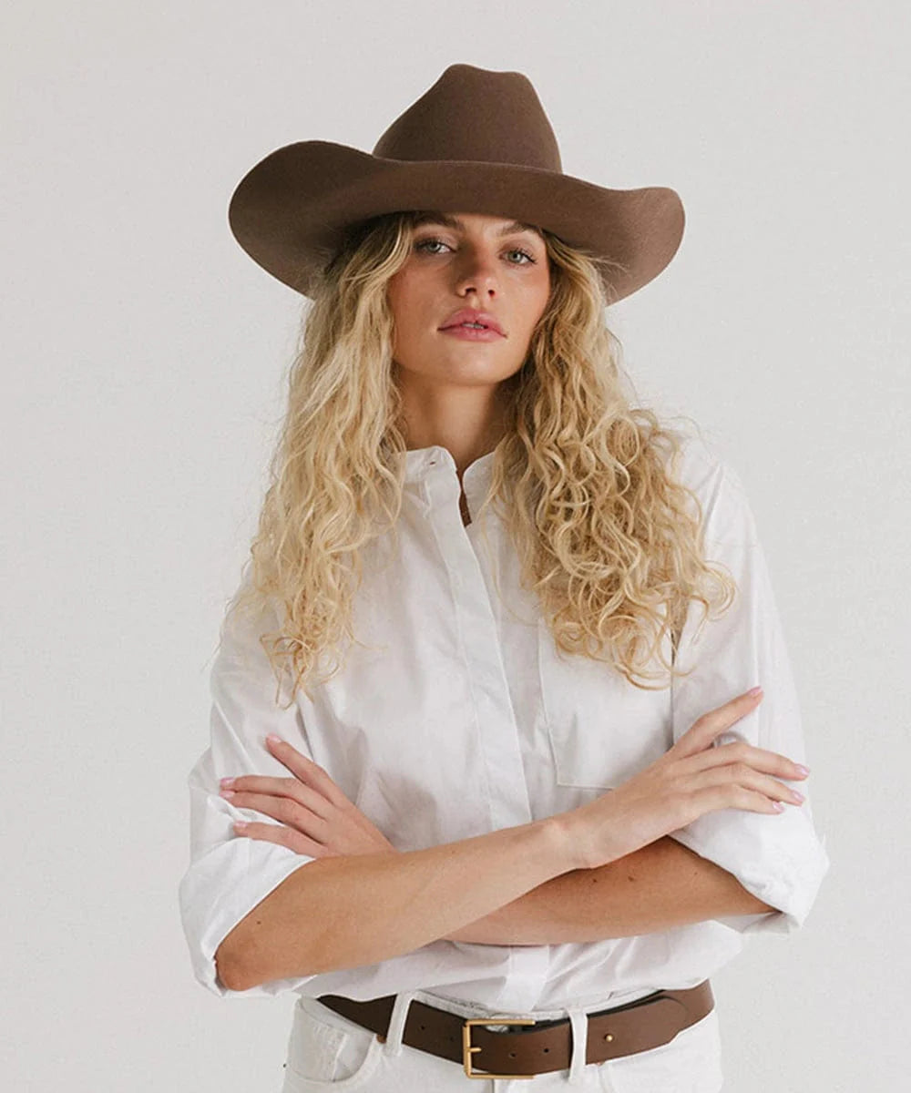 Chocolate Matriarch Cattleman Wool Cowboy Hat