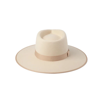 Ivory Wool Felt Fedora Hat