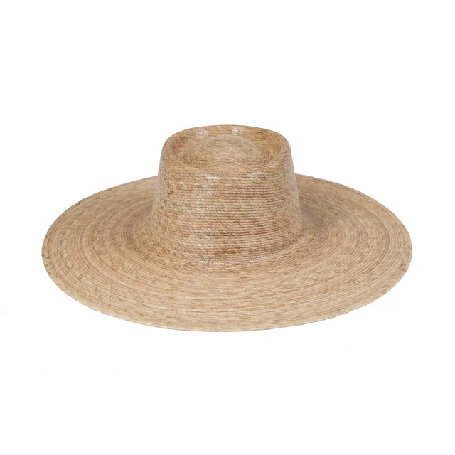 Natural Wide Brim Palm Leaf Boater Hat