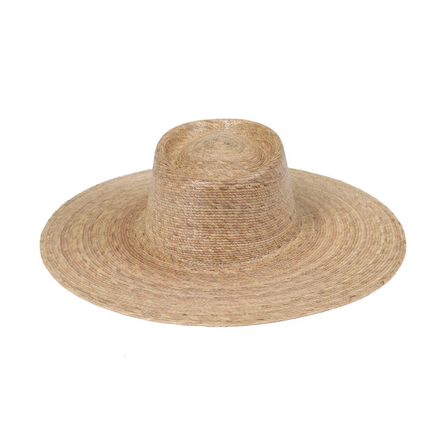 Natural Wide Brim Palm Leaf Boater Hat