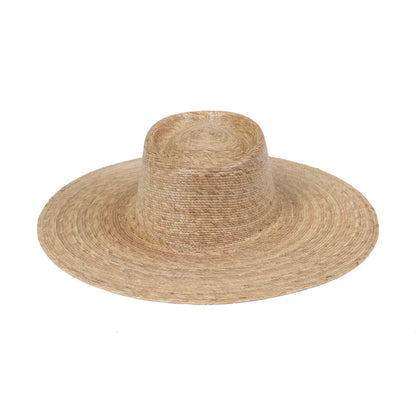 Natural Wide Brim Palm Leaf Boater Hat