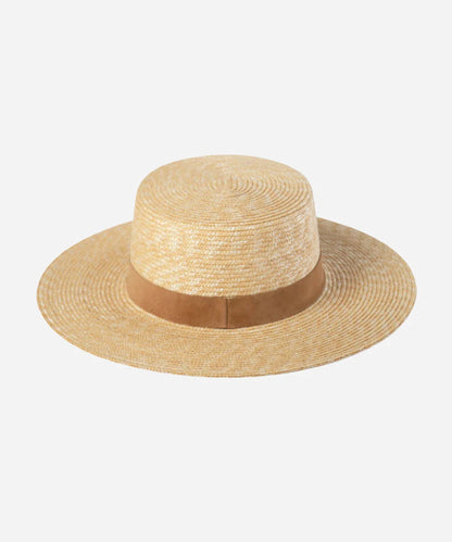 Gentry Natural Raffia Boater Straw Hat