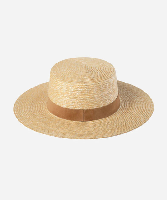 Gentry Natural Raffia Boater Straw Hat