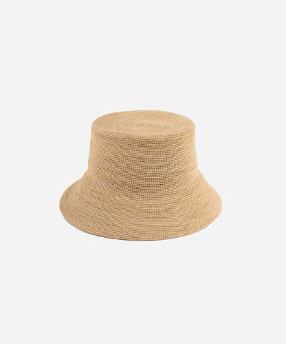 Solstice Packable Brown Straw Bucket