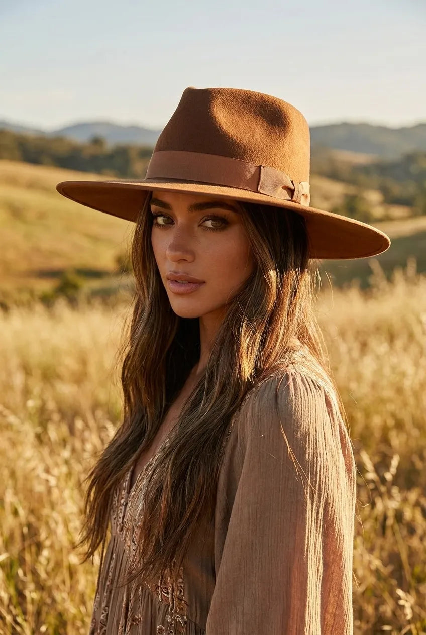 Teak Rancher Brown Australian Wool Fedora Hat