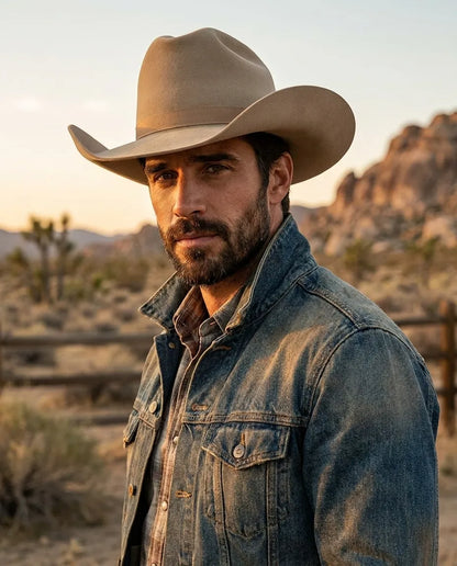 Beige James Dean Western Wool Felt Hat