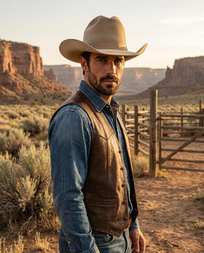 Beige James Dean Western Wool Felt Hat