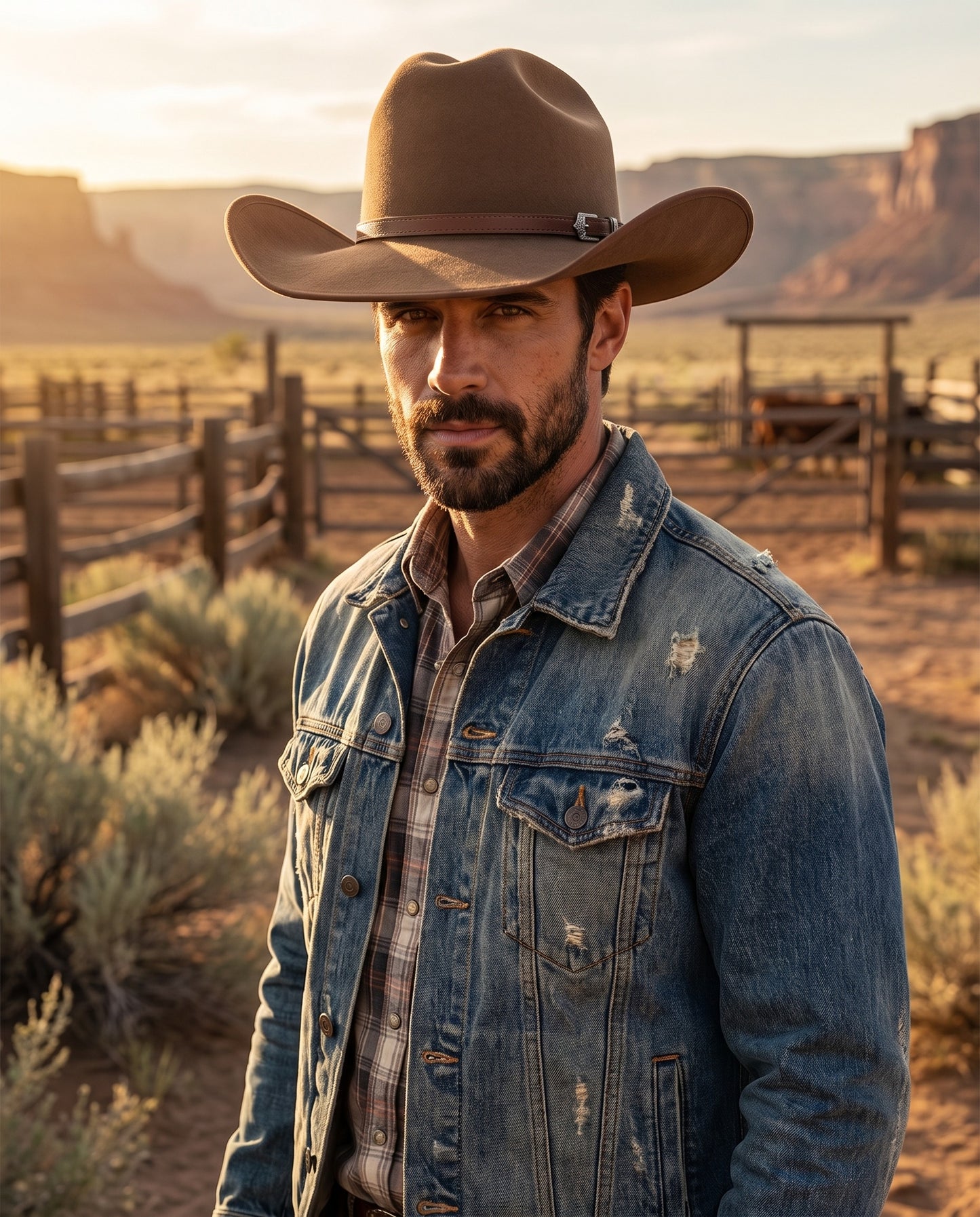 Brown Felt Western Cowboy Hat for Men