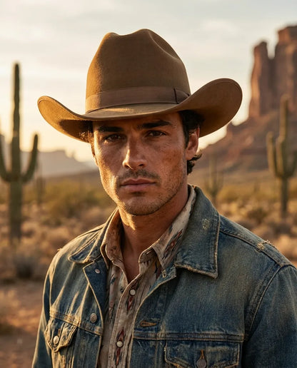 Brown Wool Felt Western Cowboy Hat
