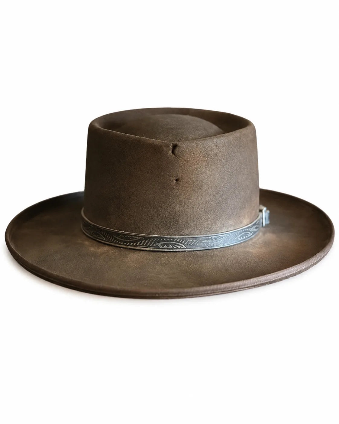 Dark Brown Wool Felt Fedora Hat for Men
