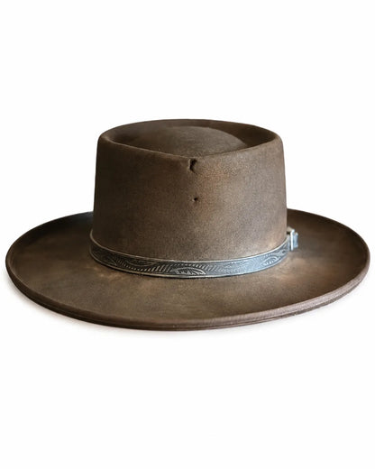 Dark Brown Wool Felt Fedora Hat for Men