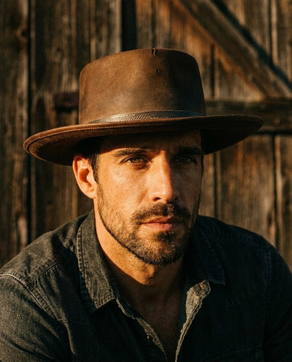 Dark Brown Wool Felt Fedora Hat for Men