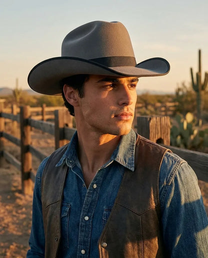 Grey Cattleman Wool Felt Cowboy Hat
