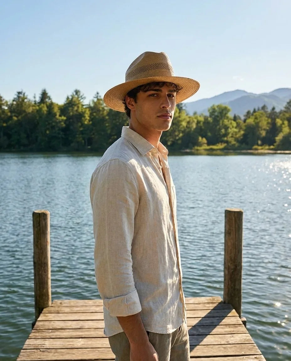 Light Brown Handwoven Summer Straw Hat