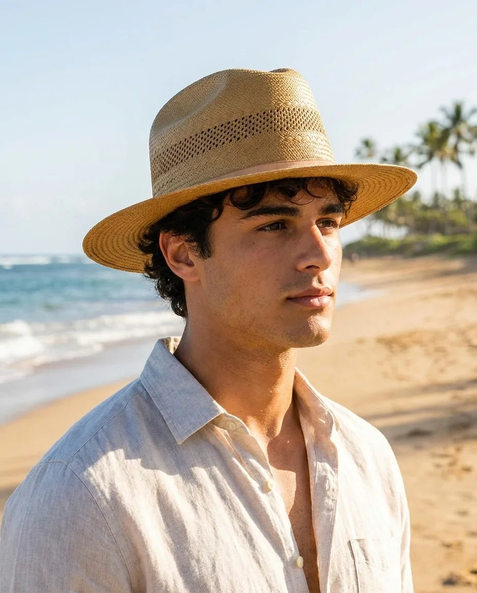 Light Brown Handwoven Summer Straw Hat