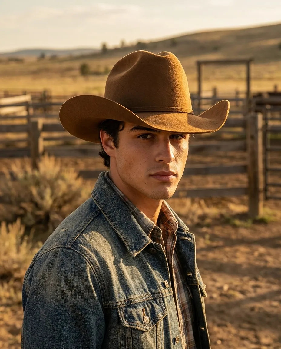 Jimmy Stewart Brown Wool Cowboy Hat