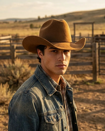 Jimmy Stewart Brown Wool Cowboy Hat