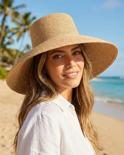 Jolie Natural Packable Straw Bucket Hat