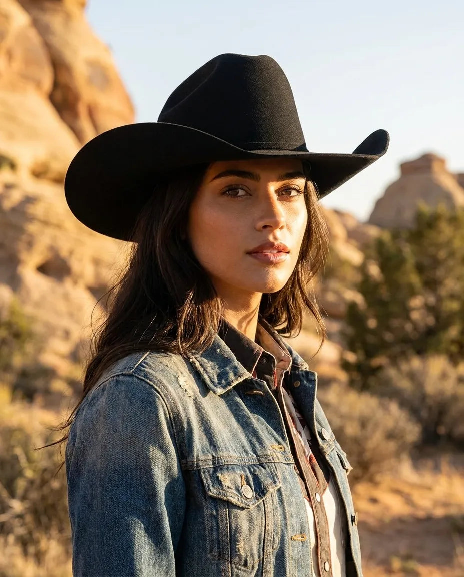 Matriarch Black Wool Cattleman Cowboy Hat