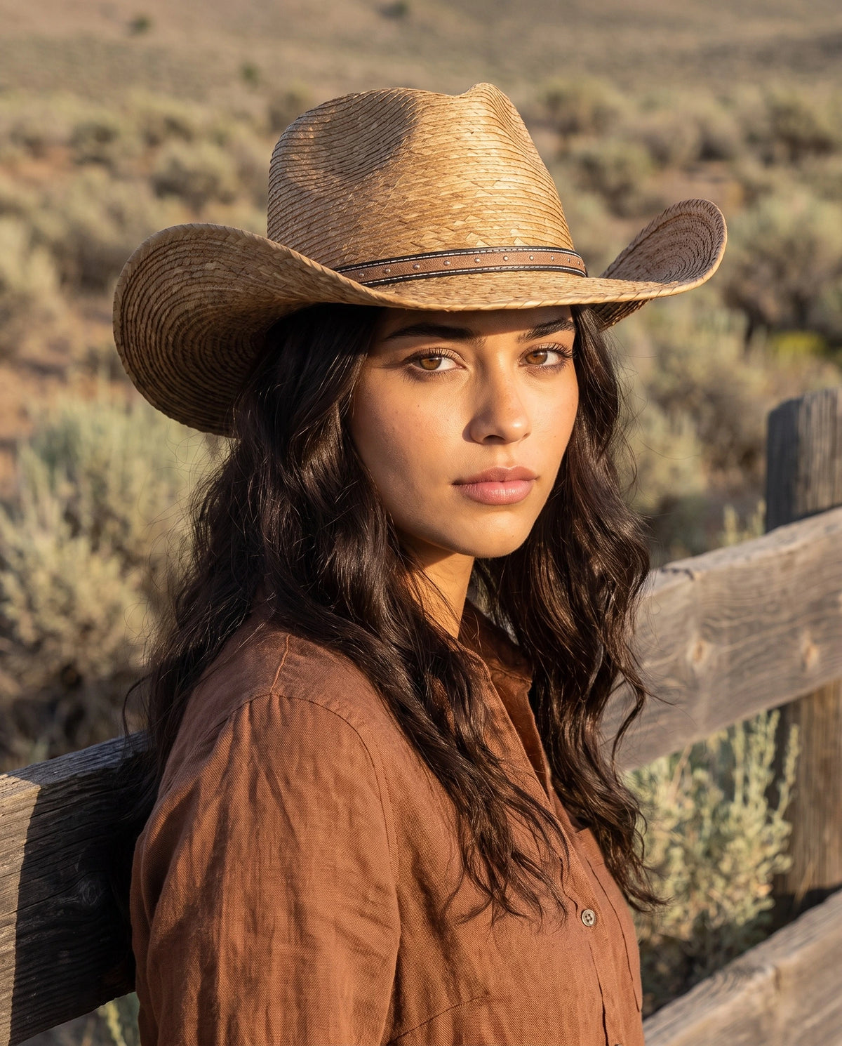 Mesa Brown Straw Western Hat