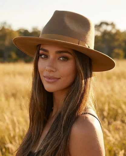 Monroe Rancher Brown Wool Fedora