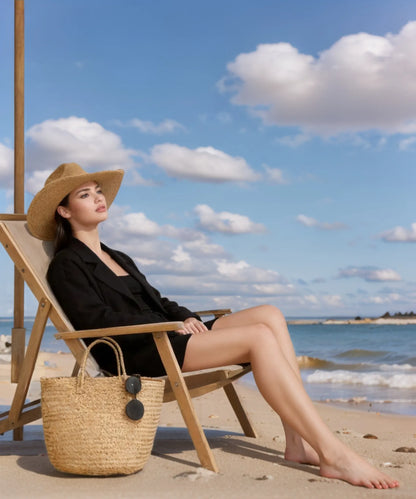Natural Ames Packable Raffia Cowboy Hat