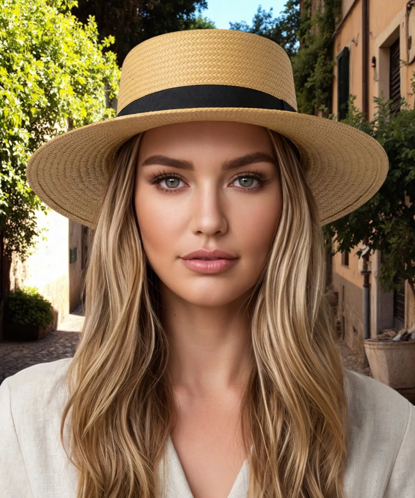 Natural Riviera Straw Boater