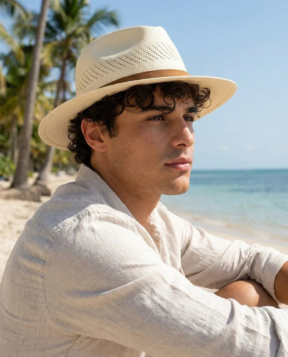 Premium Handwoven Straw Fedora Hat