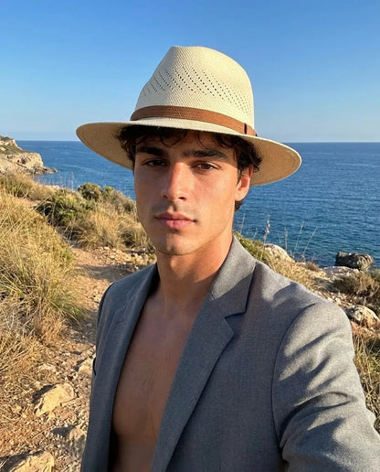Premium Handwoven Straw Fedora Hat