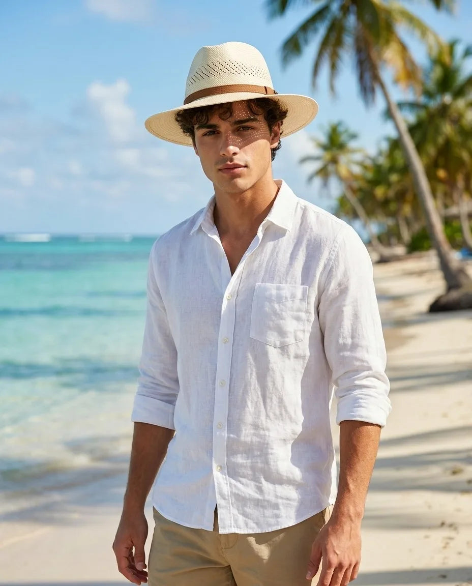 Premium Handwoven Straw Fedora Hat