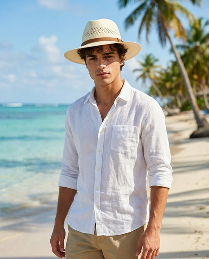 Premium Handwoven Straw Fedora Hat