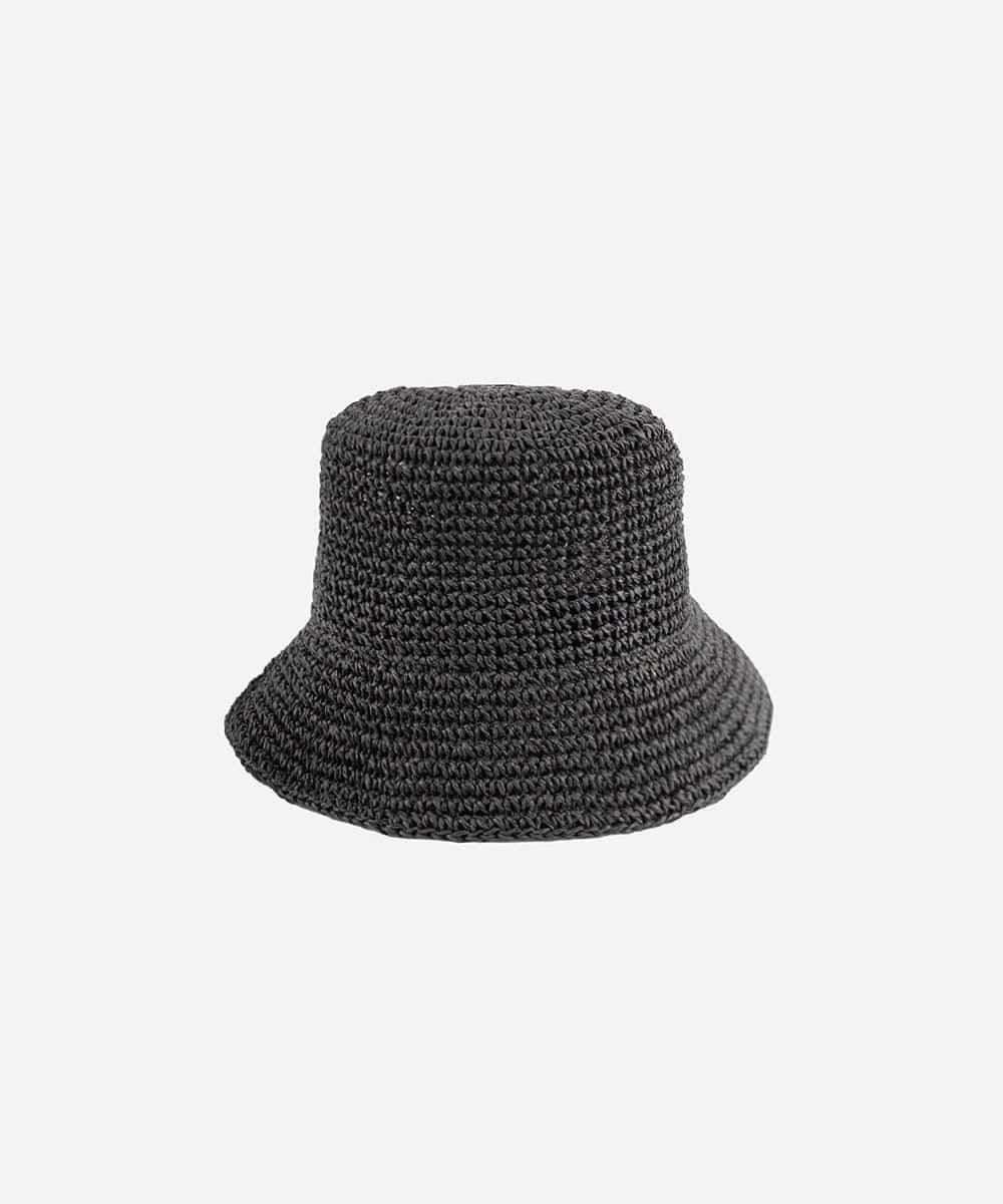 Bloom Black Straw Bucket Hat