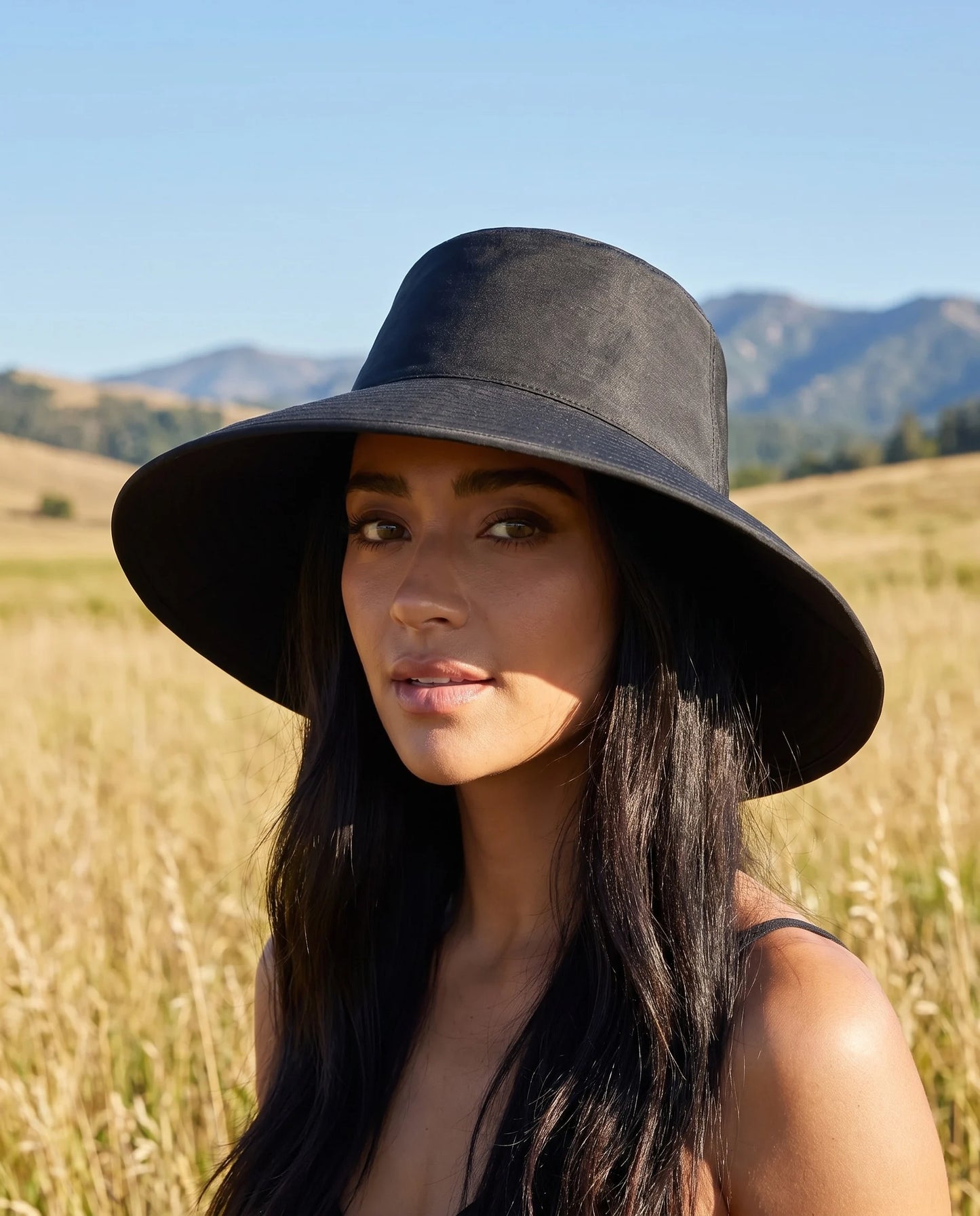 Black Scenic Canvas Bucket Hat