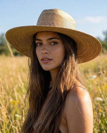 Handmade Wide Brim Palm Leaf Western Cowboy Hat