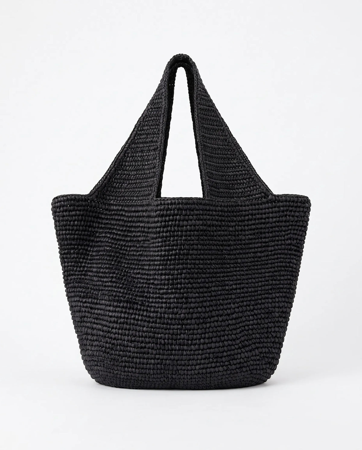 Oversized Black Woven Bag for Beach and Travel